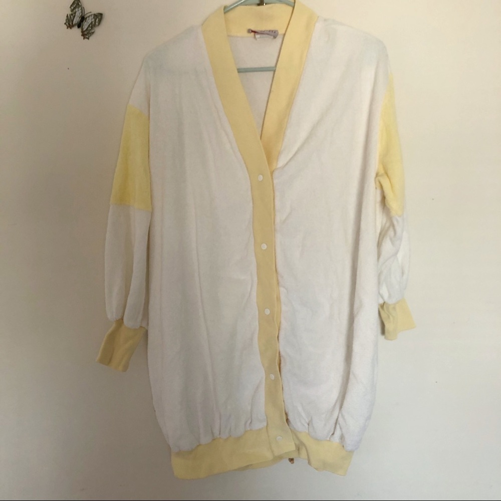 Vintage Say-lu Yellow and White Towel Robe